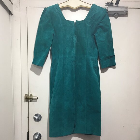 VINTAGE DOLDAN FASHION LEATHER/SUEDE DRESSES SIZE L - Picture 4 of 9